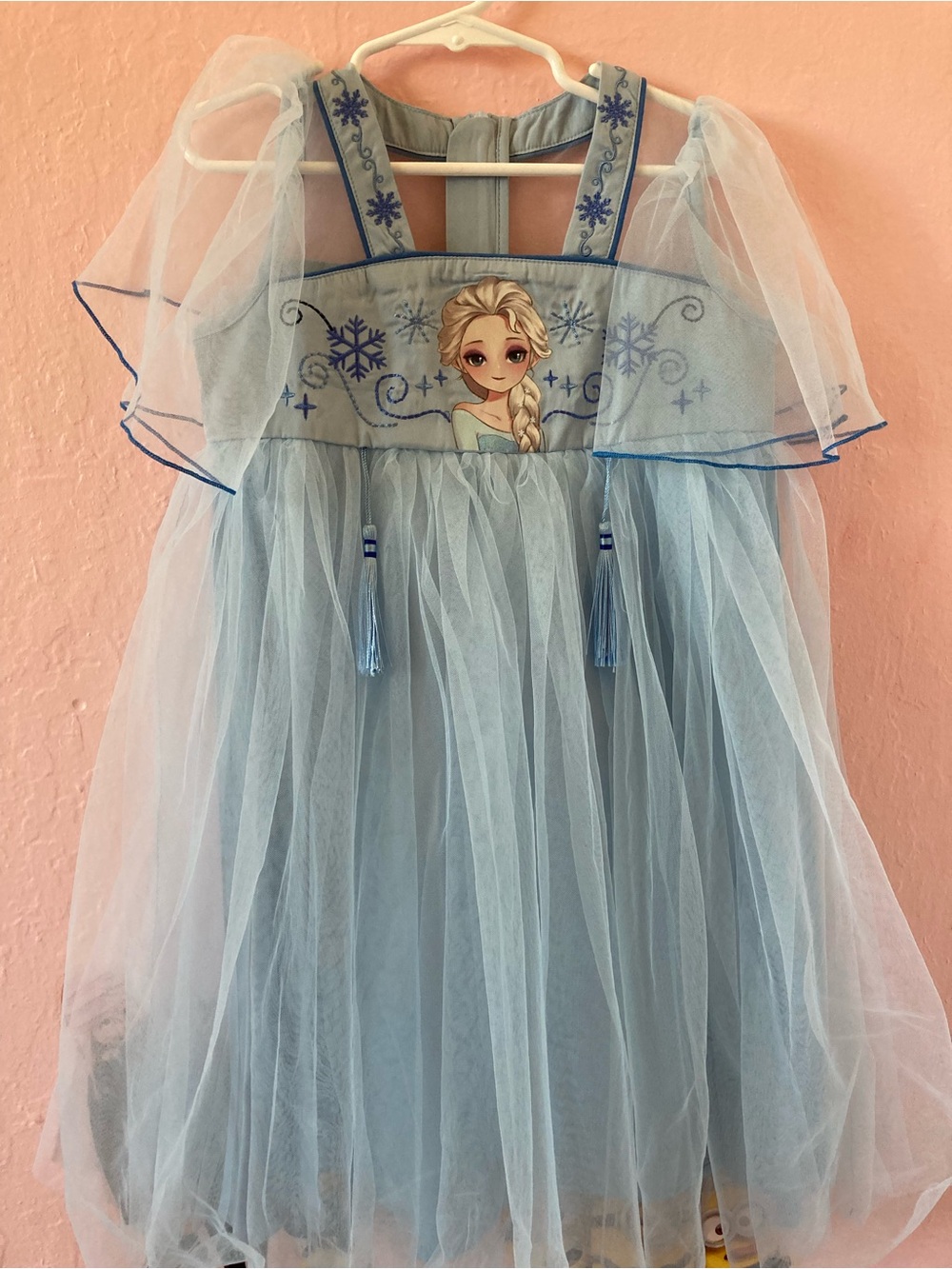 Elsa-Inspired Blue Tulle Kids Costume Dress